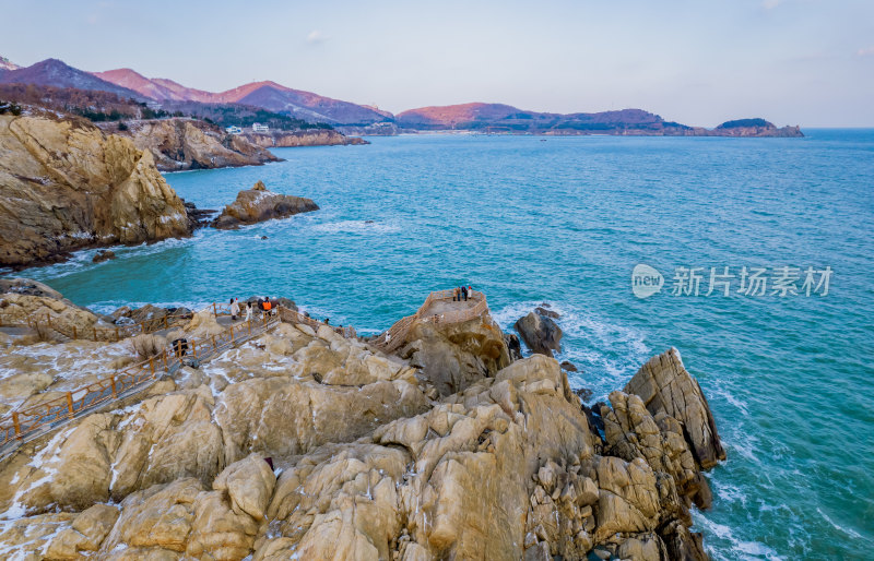 威海环海路猫头山观景台风光