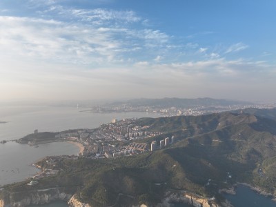 威海市猫头山环海路刘公岛山海城市风景