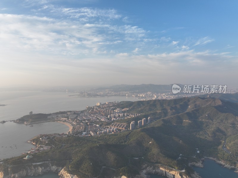 威海市猫头山环海路刘公岛山海城市风景