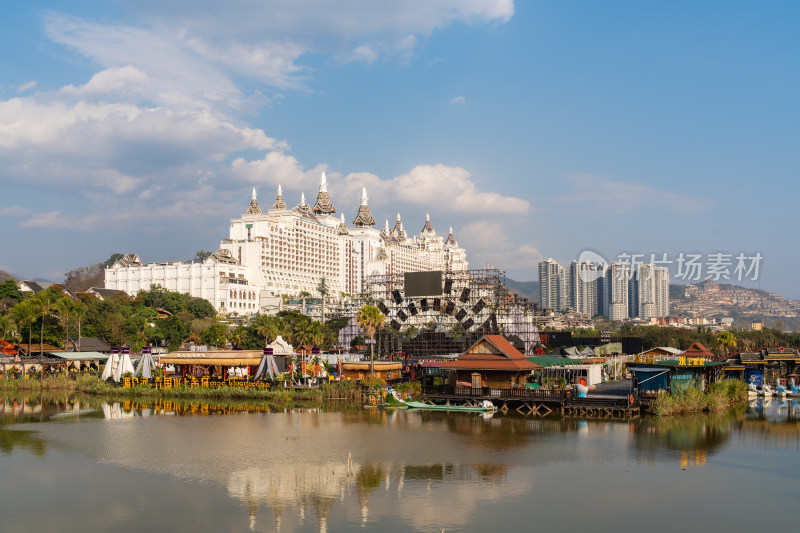 西双版纳景洪市的建筑和景观