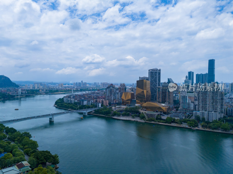 柳州建设柳江风光航拍图