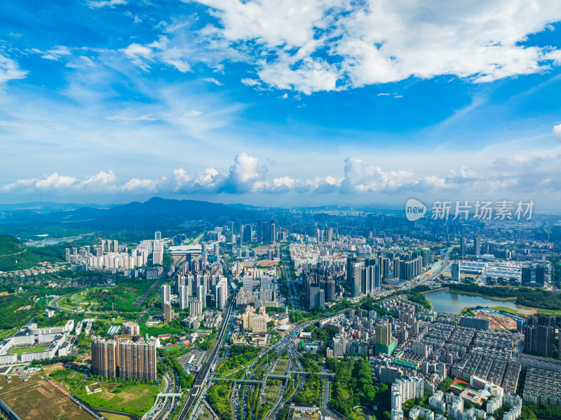 深圳龙华区大景白天航拍