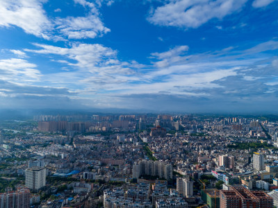 广西玉林城市大景航拍图