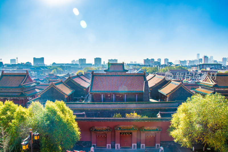 沈阳故宫古建筑红墙金瓦