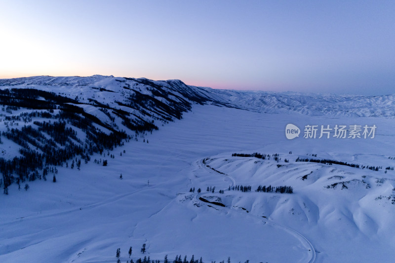 新疆冬季雪景航拍