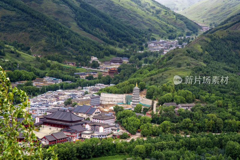 五台山台怀镇鸟瞰风景