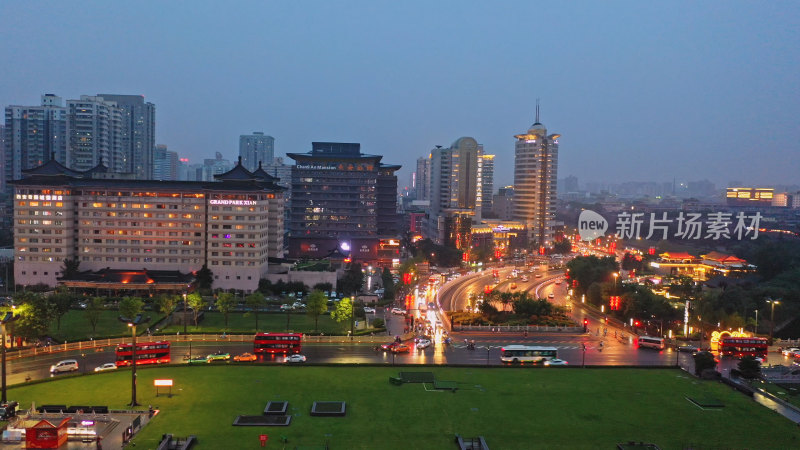 西安城市夜景航拍