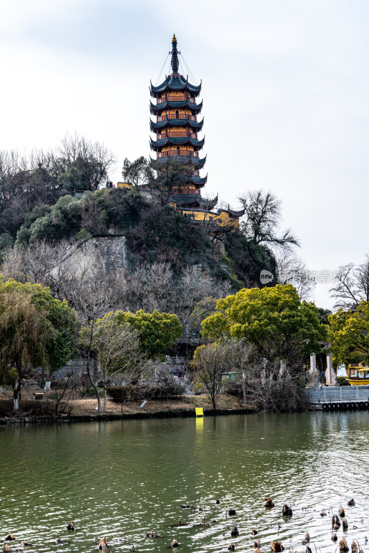 江苏镇江金山寺公园金山寺塔景点景观