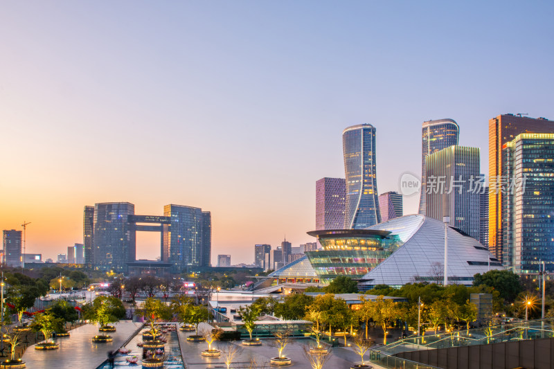 浙江杭州钱江新城夜景