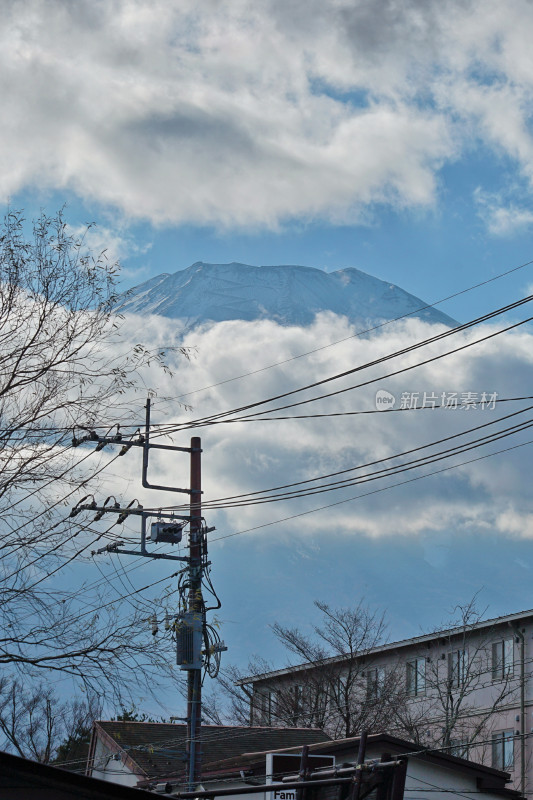 日本山中湖，眺望富士山