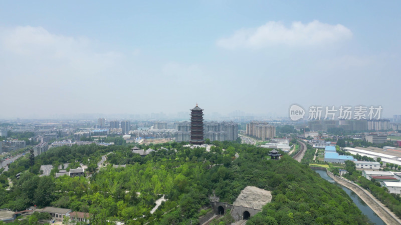 航拍湖北襄阳岘首山文化旅游景区