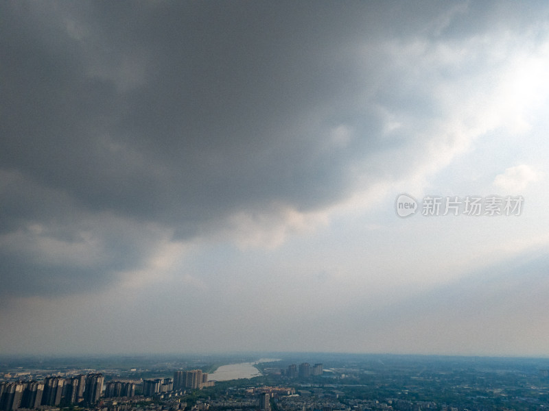 眉山城市天空风光航拍图