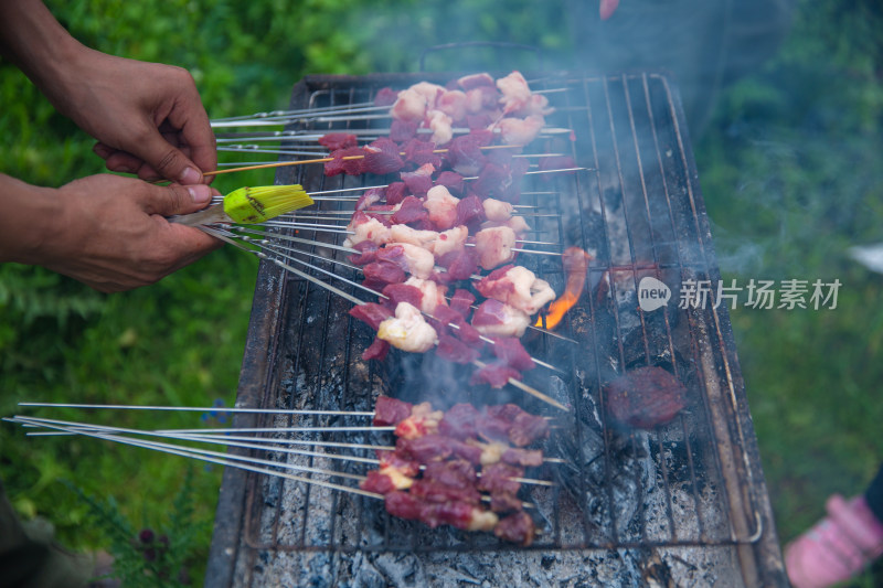 私人定制户外石板牛排露营