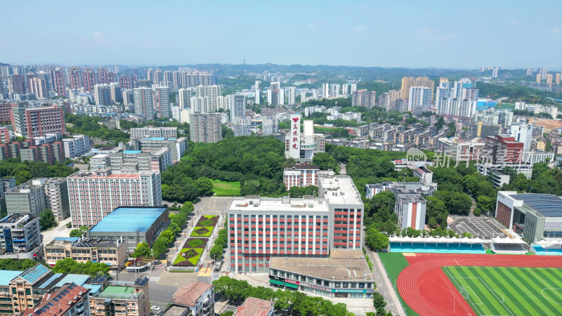 航拍湖北宜昌三峡职院