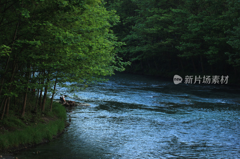 四川成都温江区江安河生态漂流环境