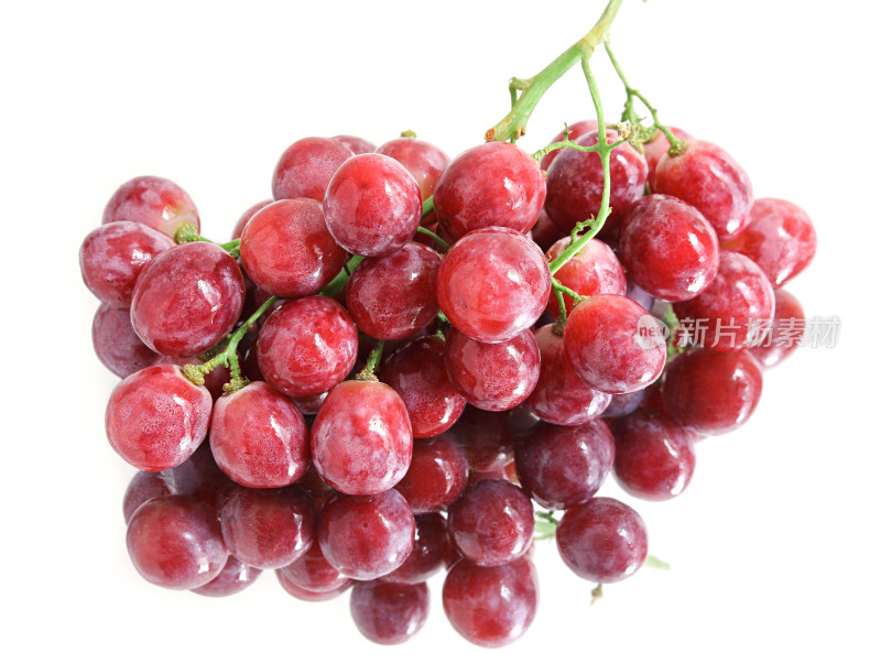 一串夏日水果葡萄的白底图