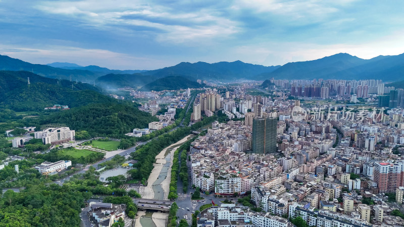 云浮城市建设城市大景全景航拍图