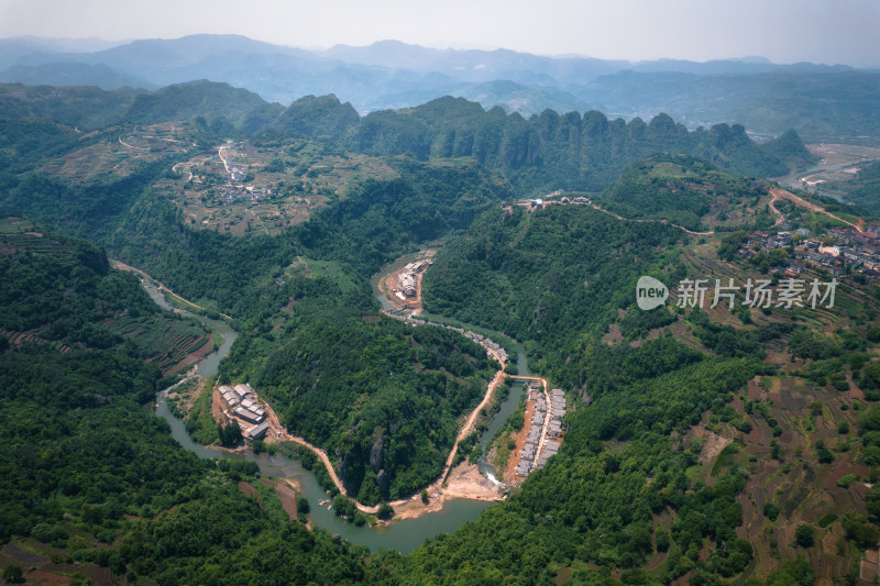 浙江新昌十九峰景区下岩贝航拍