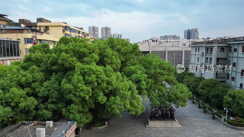 航拍江西南昌南昌八一起义纪念馆