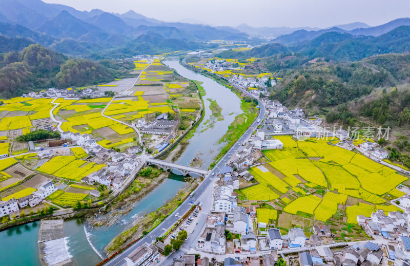 安徽宣城绩溪县瀛洲村风光