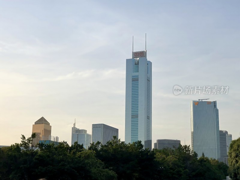 广州城市高楼大厦天际线景观