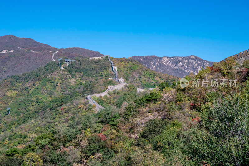 晴朗的午后，北京慕田峪长城赏秋