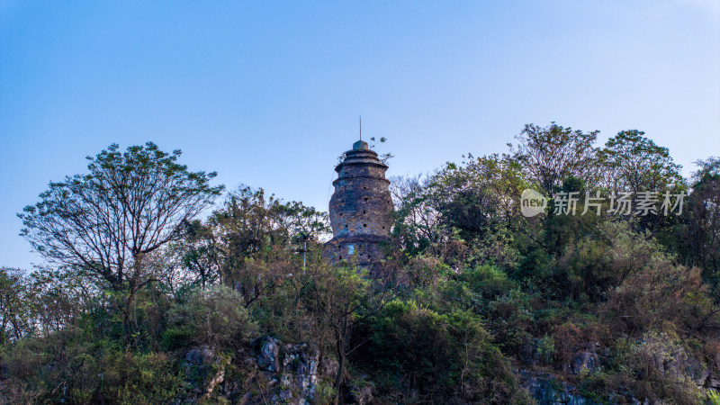 山水环绕的桂林城市风光全景鸟瞰