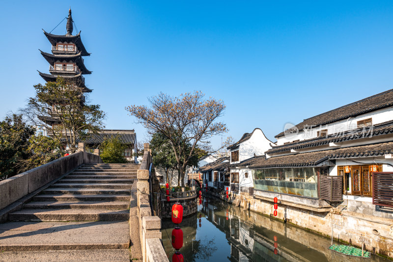 上海嘉定州桥老街法华塔景点景观