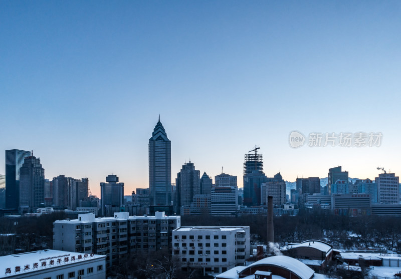 新疆乌鲁木齐城市冬季雪景