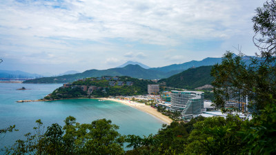 远观深圳盐田小梅沙区域风景