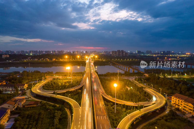 湖南衡阳衡州大道湘江大桥夜景