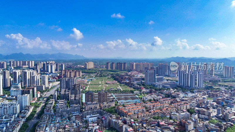 广西来宾城市建设城市大景航拍图