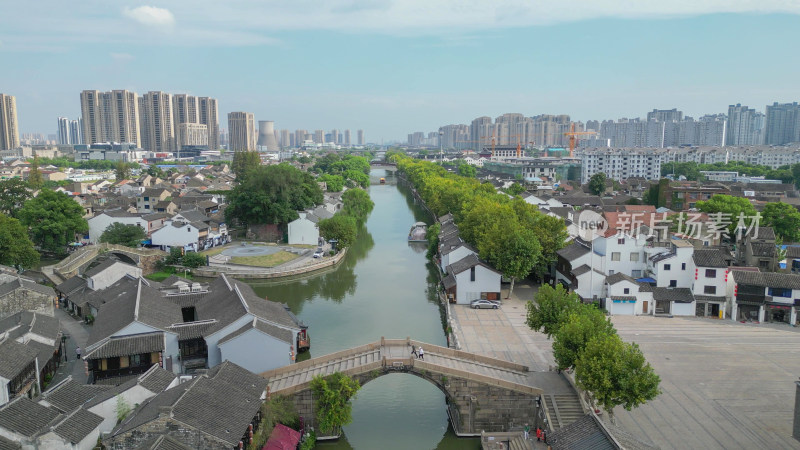 航拍无锡南长街清名桥历史文化街区