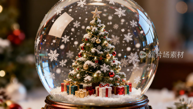 圣诞节主题水晶球装饰