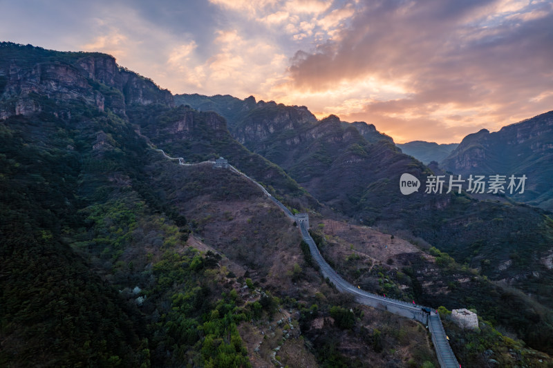 天津蓟州黄崖关长城旅游景区自然风光航拍