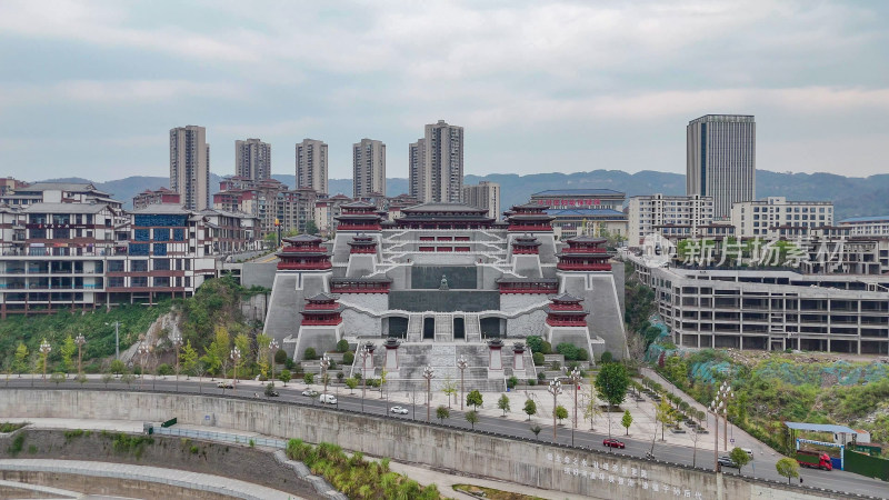 四川达州市达川区博物馆航拍