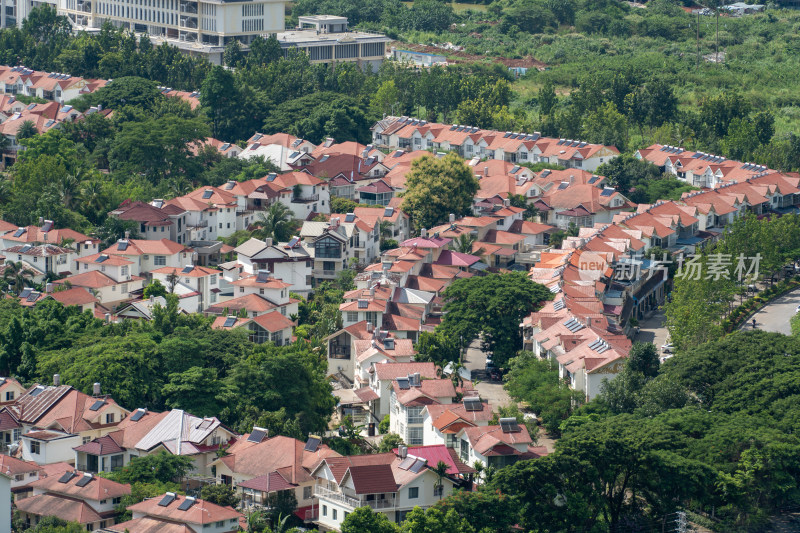 西双版纳景洪市城市风光高视角