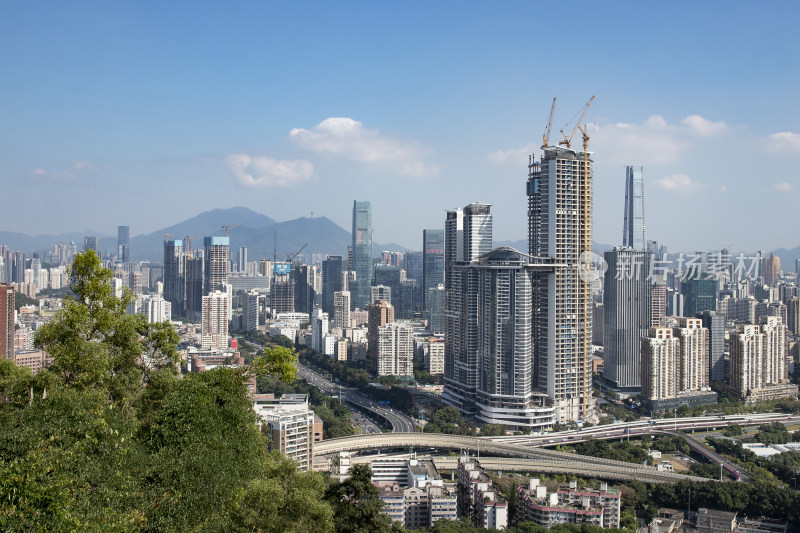 笔架山看深圳市区