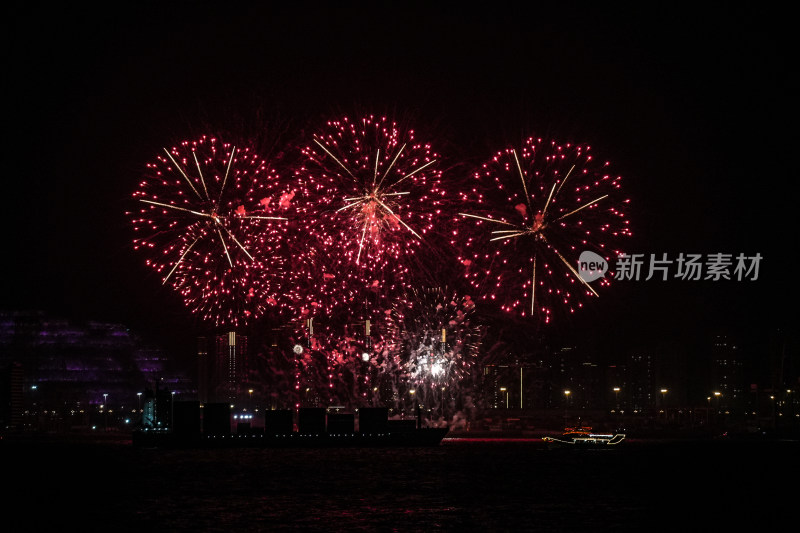 夜空绽放的绚烂烟花