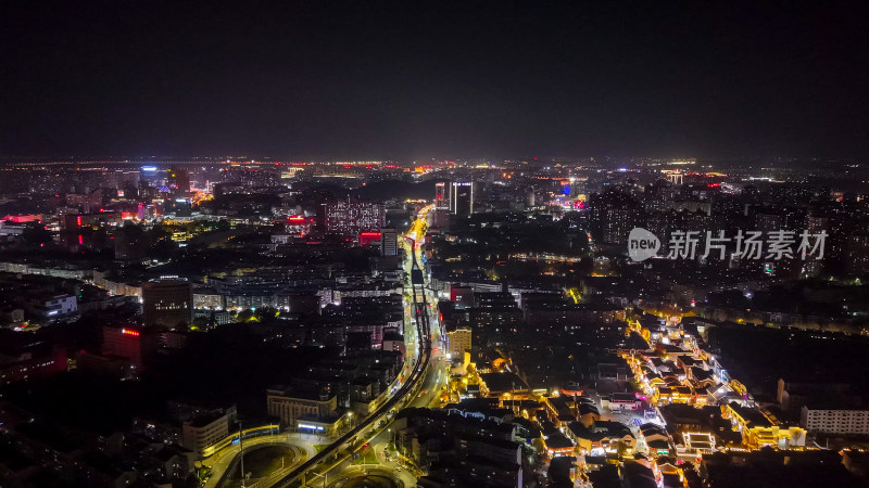 安徽芜湖城市夜景灯光航拍