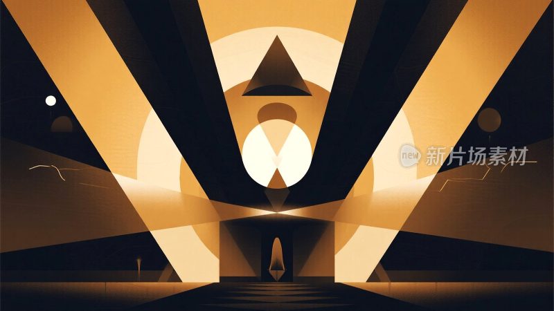 抽象几何光影艺术场景