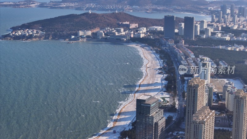 山东省威海市火炬八街鹿达花园冬季雪后街景