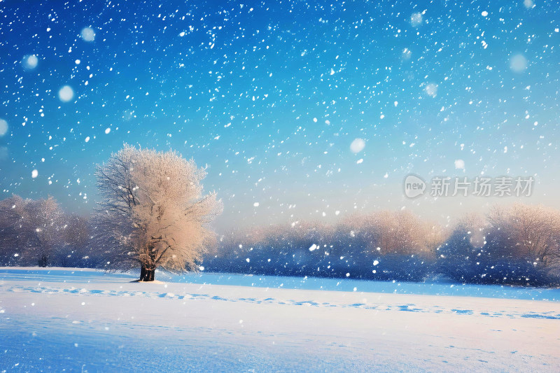 冬天风景大雪背景