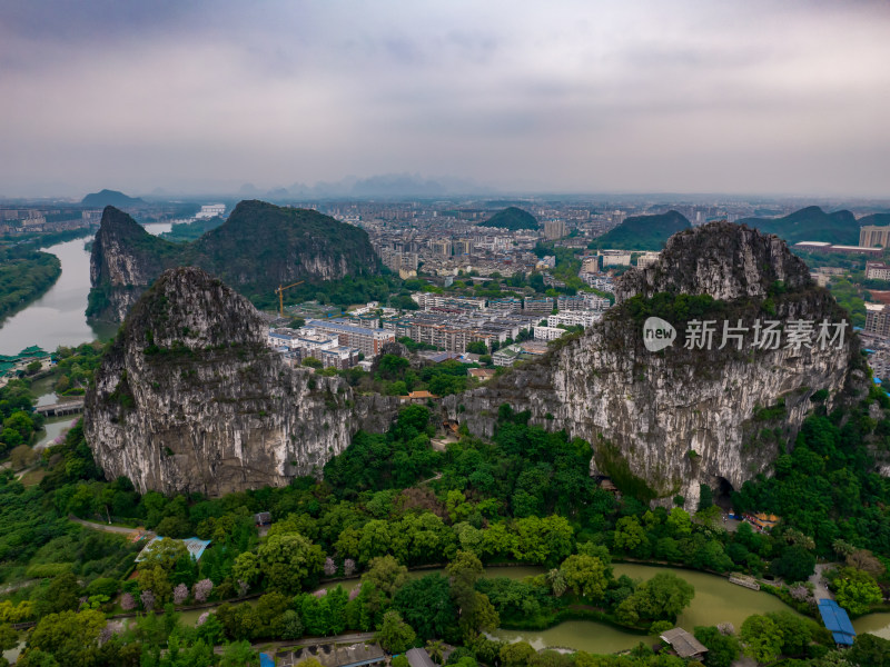 广西桂林南溪山4a景区航拍摄影图