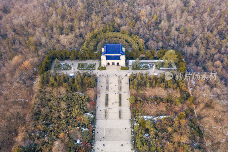 江苏南京著名景点中山陵航拍自然风光