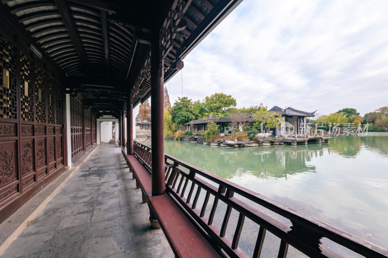 浙江嘉兴梅湾老街湖滨建筑景观