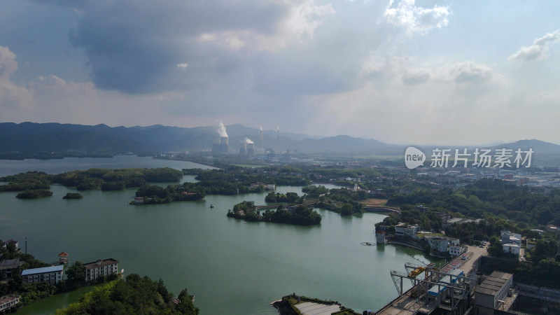 湖北赤壁陆水湖4A景区航拍