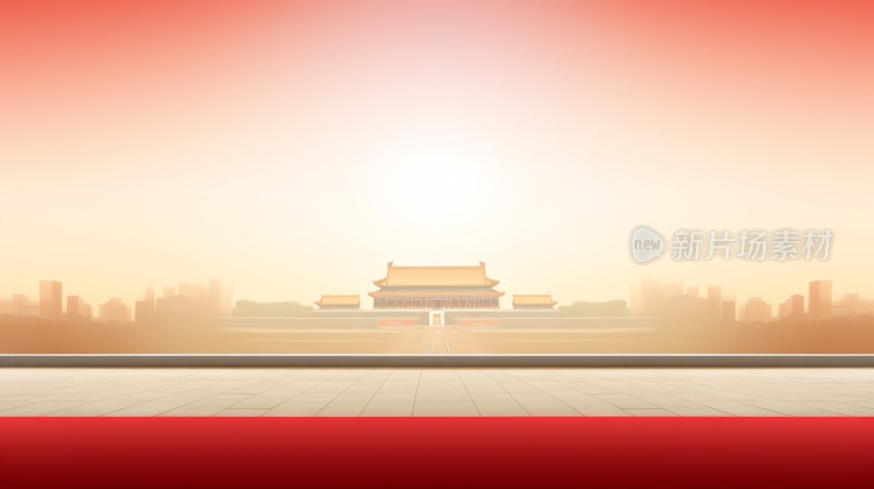 红色素材，北京天安门