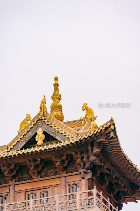 上海静安寺-佛寺建筑屋顶