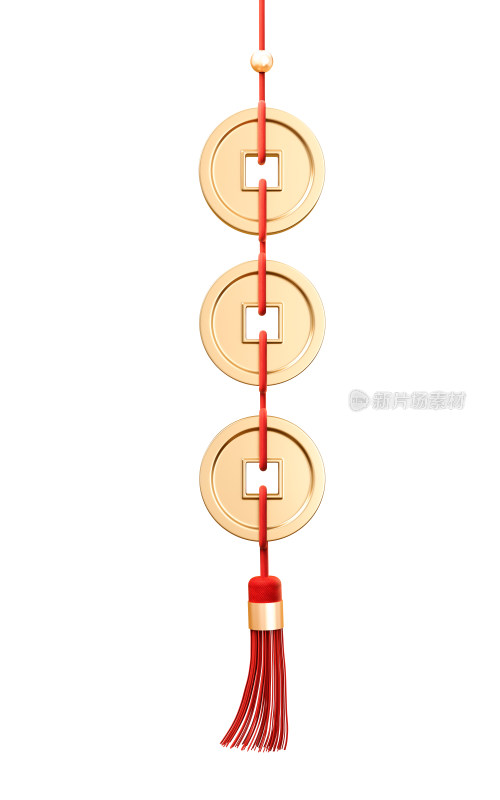 中国风古风金币3D渲染